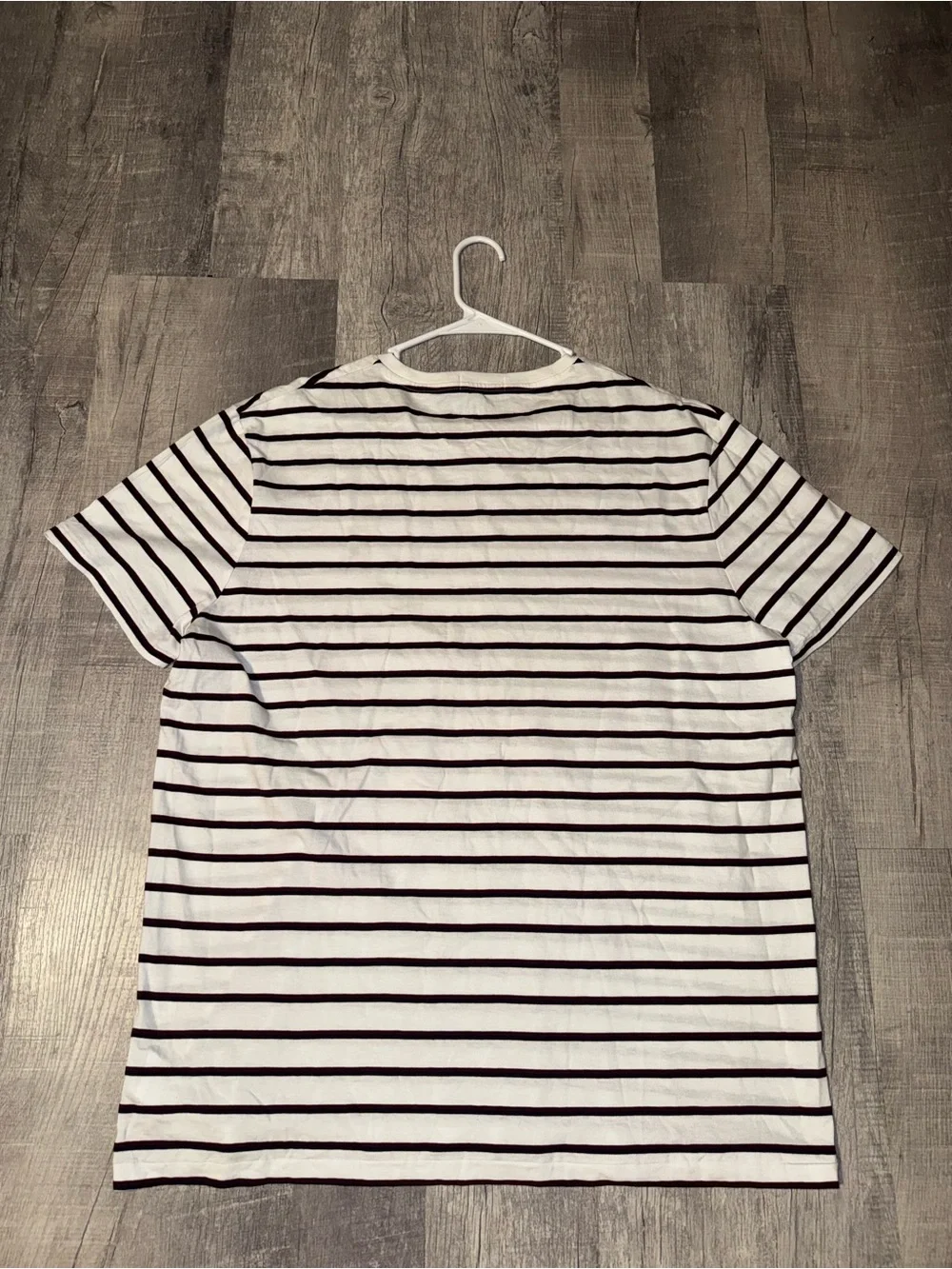 Polo Ralph Lauren Mens XL White Navy Burgundy Striped V-Neck Logo T-Shirt
